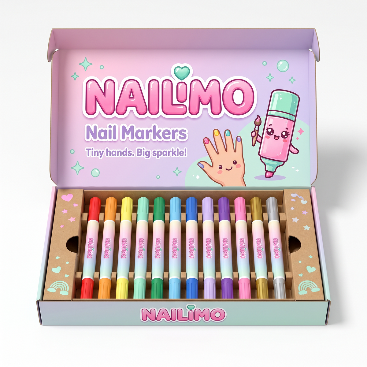 NAILIMO Nail Art Markers box with 12 colors