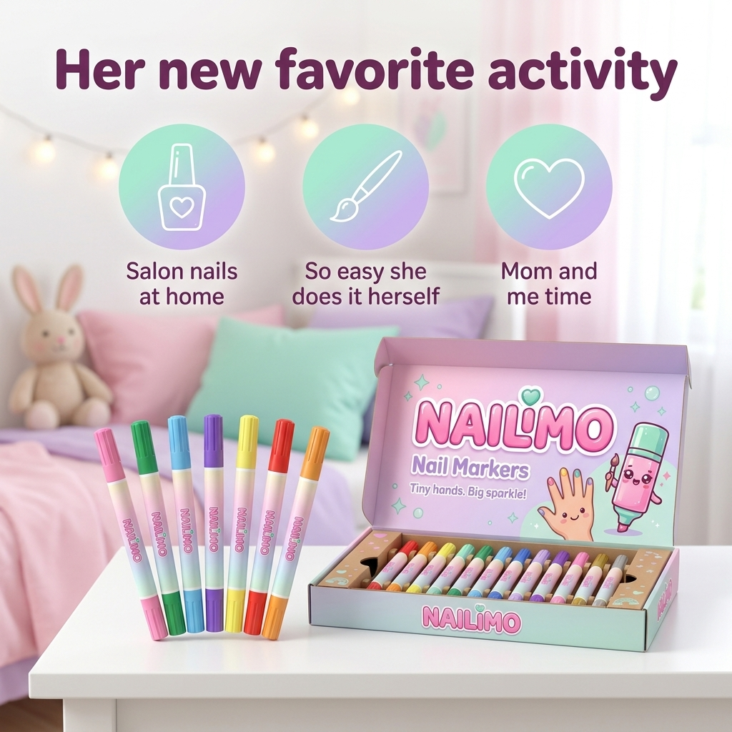 Her new favorite activity: NAILIMO nail markers