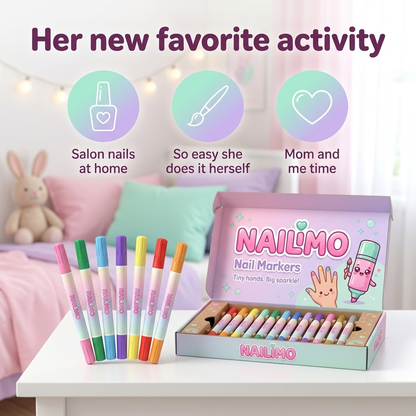 Her new favorite activity: NAILIMO nail markers