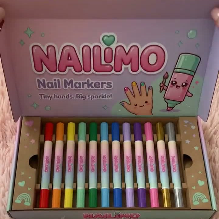 Open box of 12 NAILIMO nail art markers